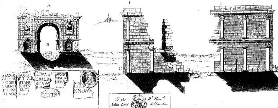 Arc de triomphe de Caracalla avant le tremblement de terre de 1755.